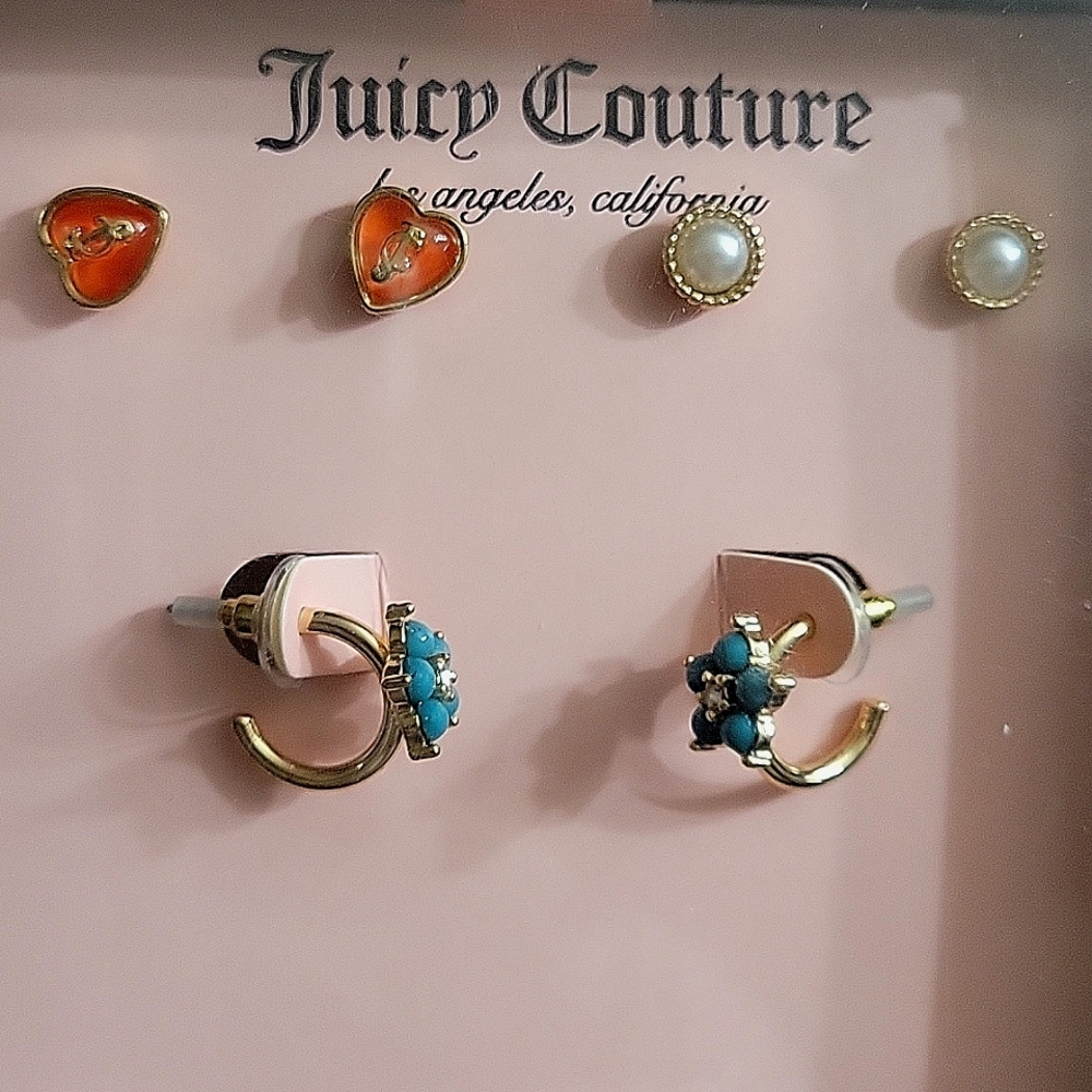JUICY COUTURE 3 SETS OF EARRINGS - Picture 1 of 6
